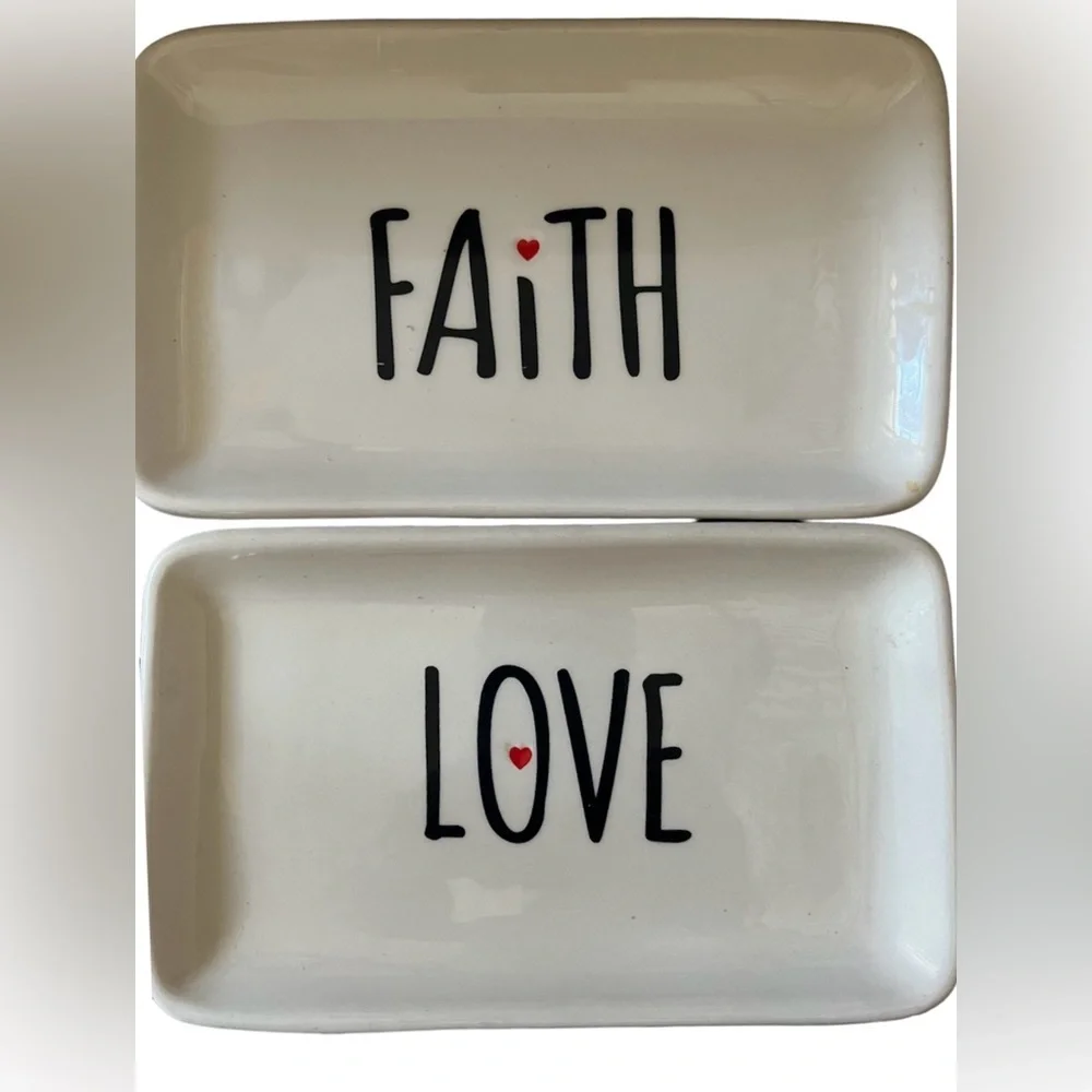 Cracker barrel home faith family love dish & mug set stand 9 piece stoneware